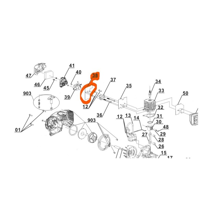 Joint de carburateur pour débroussailleuses EINHELL BG-BC25AS / GH-BC25AS Joint de carburateur pour débroussailleuses EINHELL BG-BC25AS / GH-BC25AS