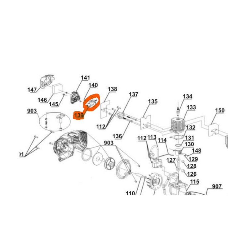 Carburateur pour débroussailleuses EINHELL GC-BC 25/1 I AS Carburateur pour débroussailleuses EINHELL GC-BC 25/1 I AS