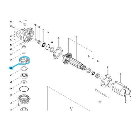 Pignon de renvoi d'angle meuleuse MAKITA GA4530R - GA5034