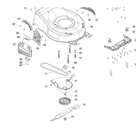 Carter de protection de courroie tondeuse MAKITA ELM4613