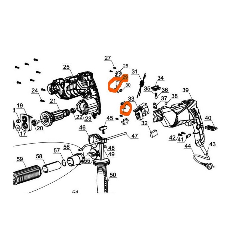 Charbons pour perceuses EINHELL TE-ID750E et TE-ID750/1E