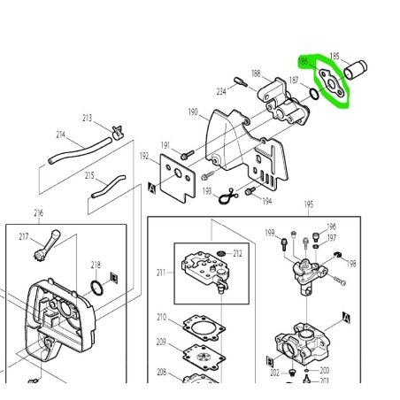 Joint de carburateur débroussailleuses DOLMAR MS-335.4T / MS335.4C