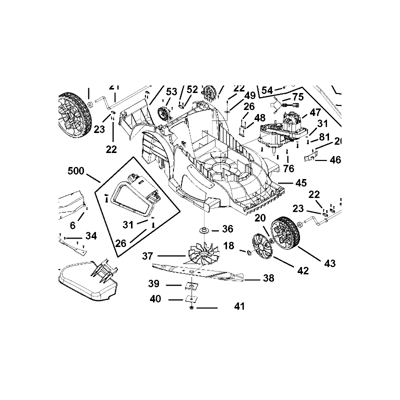 Cale de turbine tondeuse BLACK & DECKER LM2000