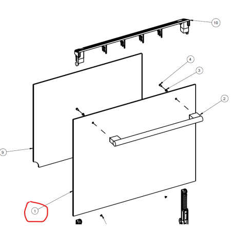 Vitre de façade Z2031935 pour le four AIRLUX modèle AFP211WH