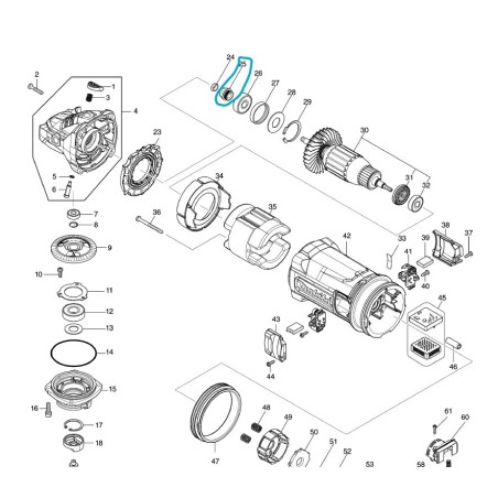 Pignon sortie moteur meuleuses MAKITA GA9060 - GA9071