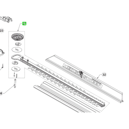 Ensemble pignon et lame taille-haies RYOBI OHT1850H - RHT1850H25HS.