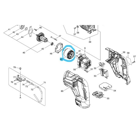 Inducteur pour scie MAKITA DHS680 / DJR187