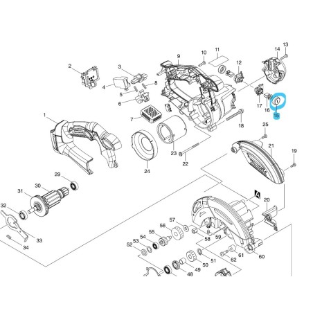 Bouchon porte charbon scies circulaires MAKITA DSS610 - DHS630