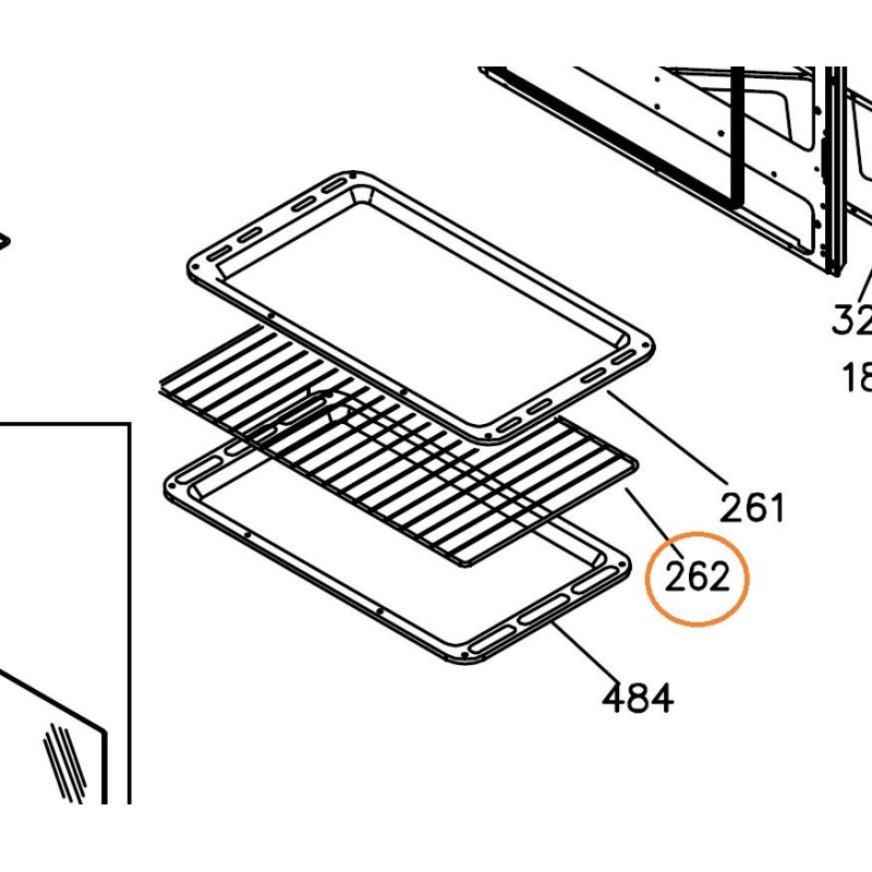 Grille de four Z08m902 pour cuisinières CC902ETIX3, CC902ETR3, CC902GTBK3 Grille de four Z08m902 pour cuisinières CC902ETIX3, CC902ETR3, CC902GTBK3