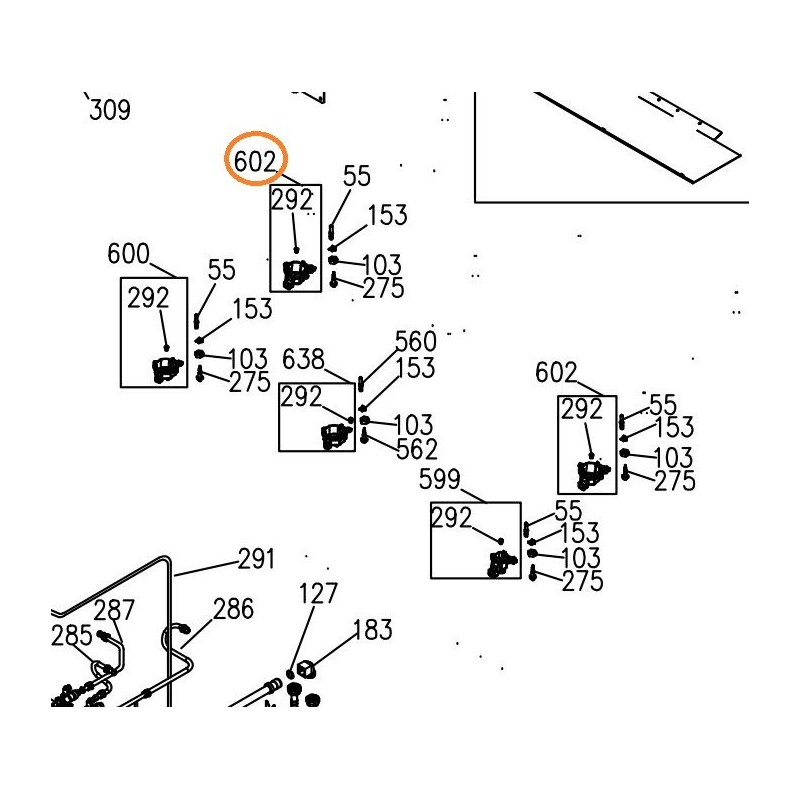 Support injecteur Z57G128 AR GAUCHE cuisinières GLEM AA65CMIXN, AR854GI Support injecteur Z57G128 AR GAUCHE cuisinières GLEM AA65CMIXN, AR854GI