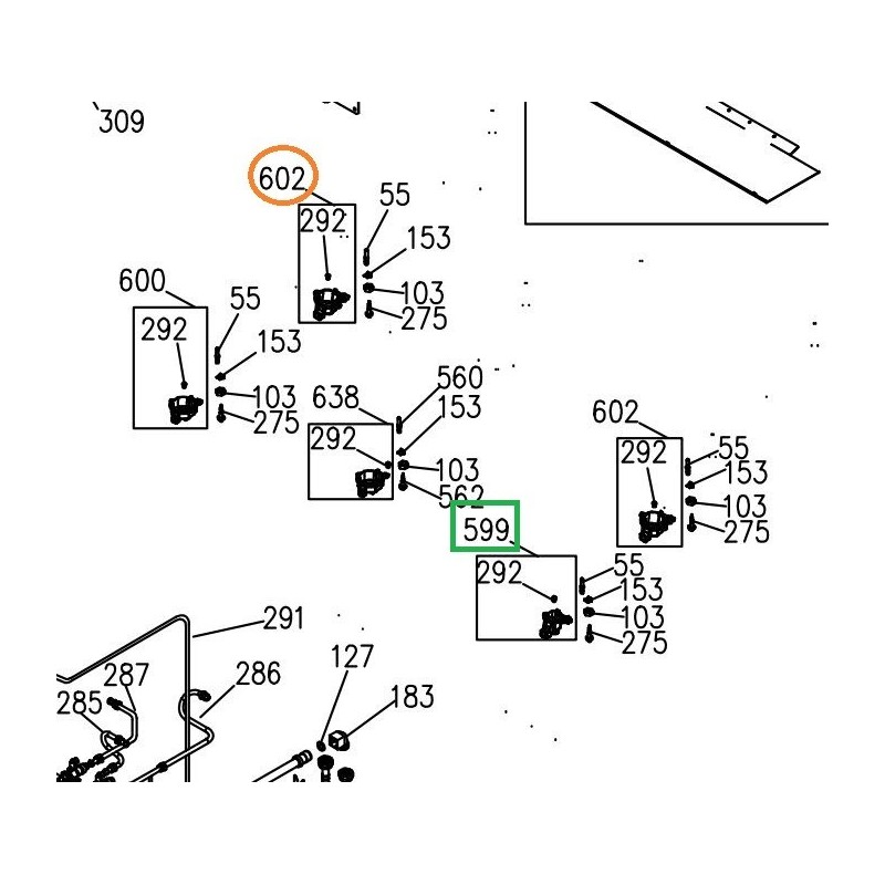 Support injecteur Z57G127 AV DROIT cuisinières GLEM AA65CMIXN, AR854GI, AT64IX Support injecteur Z57G127 AV DROIT cuisinières GLEM AA65CMIXN, AR854GI, AT64IX