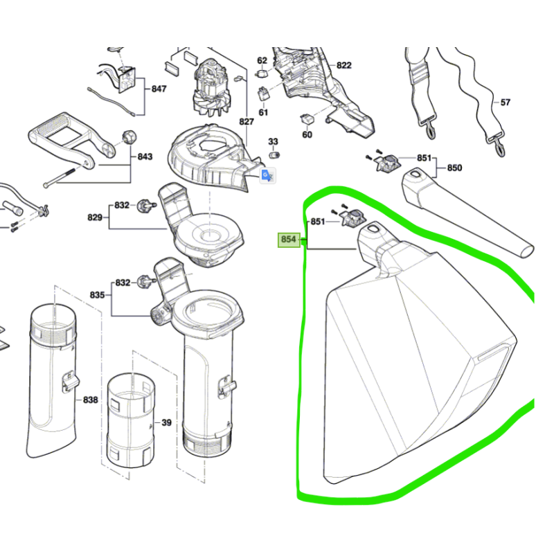 Sac F016F05654 aspirateur souffleur BOSCH UniversalGardenTidy 3000 Sac F016F05654 aspirateur souffleur BOSCH UniversalGardenTidy 3000
