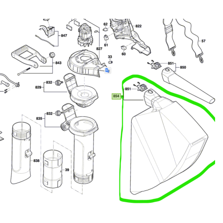 Sac F016F05654 aspirateur souffleur BOSCH UniversalGardenTidy 3000