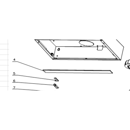 Visière en verre pour hottes de marque AIRLUX AHC625 - HCD65 - AHC640