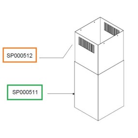 Cheminée ZSP000511 Partie basse pour la hotte AIRLUX AHI981IX