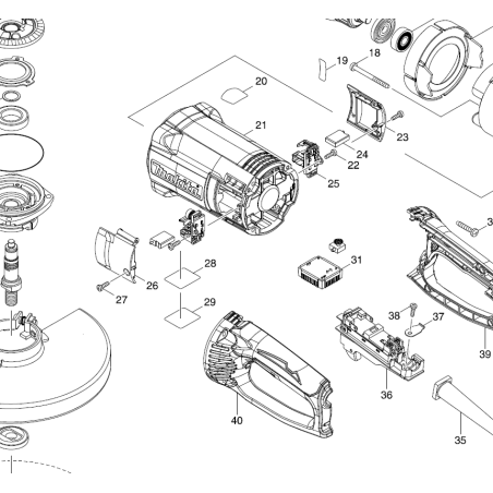 Support de charbon meuleuses MAKITA GA9060R - GA9063 - GA9063R