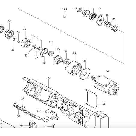 Moteur pour visseuse sans fil MAKITA 6702D / 6706D