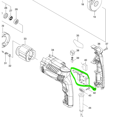 Interrupteur gachette perceuses MAKITA HP1630 / MT815