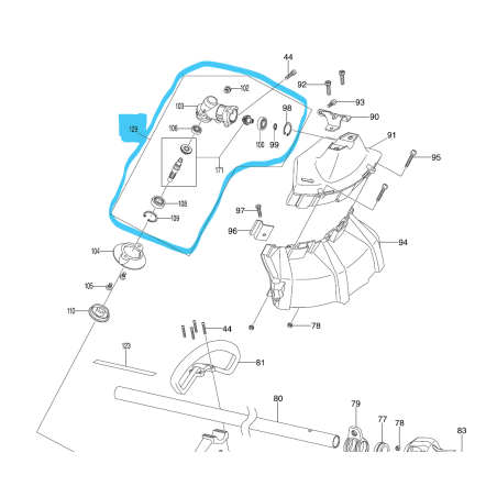 Renvoi d'angle débroussailleuse MAKITA EM2600U / DOLMAR MS27