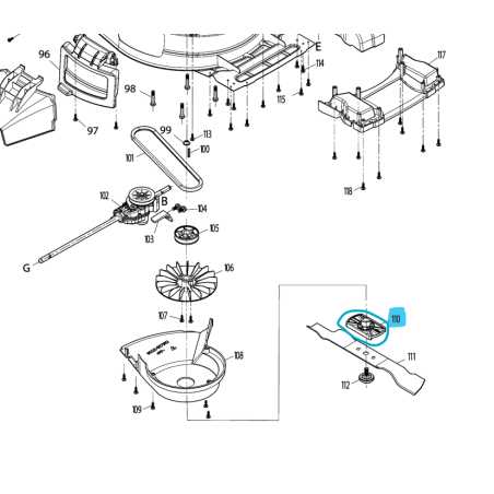 Support de lame tondeuse MAKITA modèle ELM4620 - ELM4621