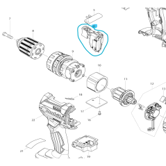Interrupteur pour perceuses / visseuses MAKITA DDF482 - DHP482