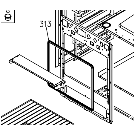 Joint de porte pour cuisinière GLEM. Convient au modèle GU66CVIXN
