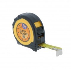Mètre Easy Touch II.  Double stop blocage -  Clip de ceinture  Ruban jaune mat classe II  Boîtier bi-matière.    Dimensions :  L