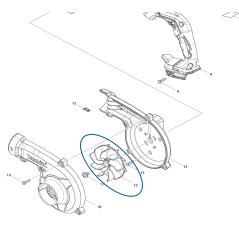 Turbine de souffleur MAKITA DUB185 / DUB186