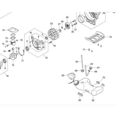 Reservoir d'essence pour débroussailleuse MAKITA EM2600U