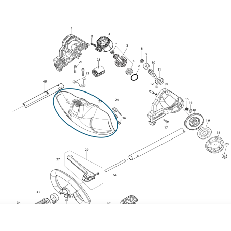 Carter de protection débroussailleuse MAKITA DUR190L