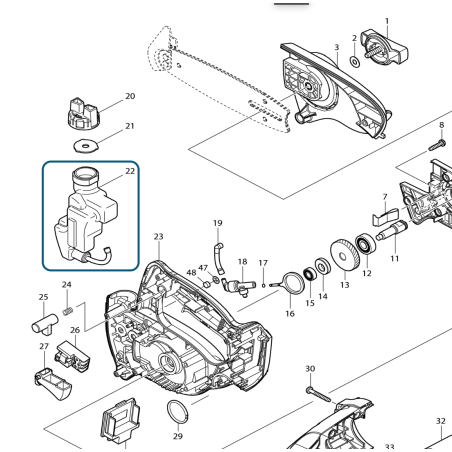 Réservoir d'huile tronçonneuses MAKITA BUC122