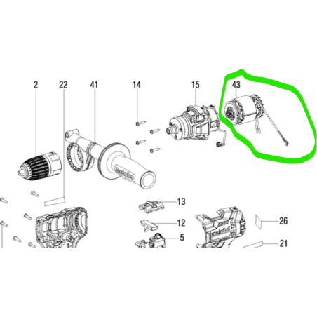 Moteur perceuse / visseuse METABO GB18LTXBLQI