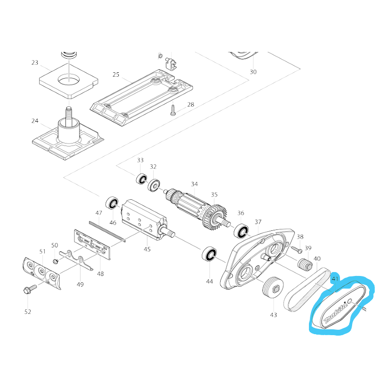 Carter de recouvrement rabot MAKITA KP0800