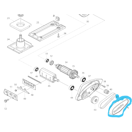 Carter de recouvrement rabot MAKITA KP0800