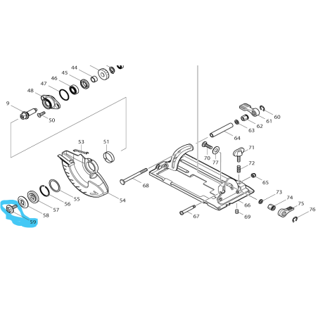 Vis de serrage 266458-5 scie circulaire MAKITA DSS501