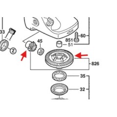 Kit pignons renvoi d'angle meuleuse BOSCH PWS21-230