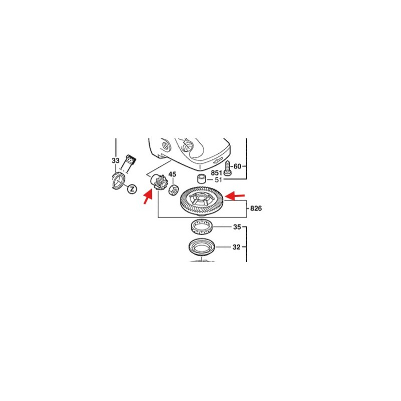 Kit pignons renvoi d'angle meuleuse BOSCH PWS21-230