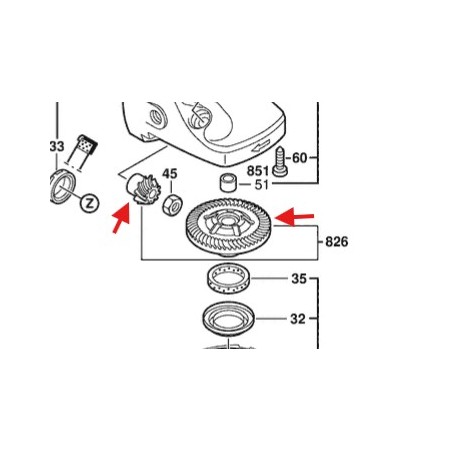 Kit pignons renvoi d'angle meuleuse BOSCH PWS21-230