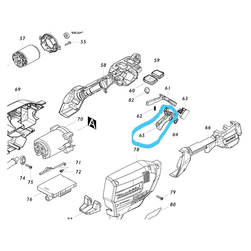 Gachette pour coupe bordure / débroussailleuse MAKITA UR201C