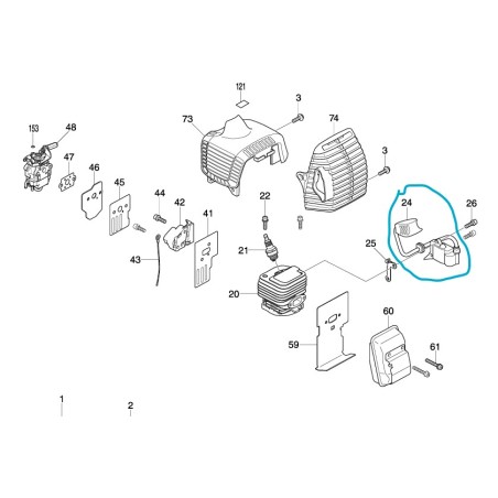 Bobine d'allumage débroussailleuse MAKITA EM2600U