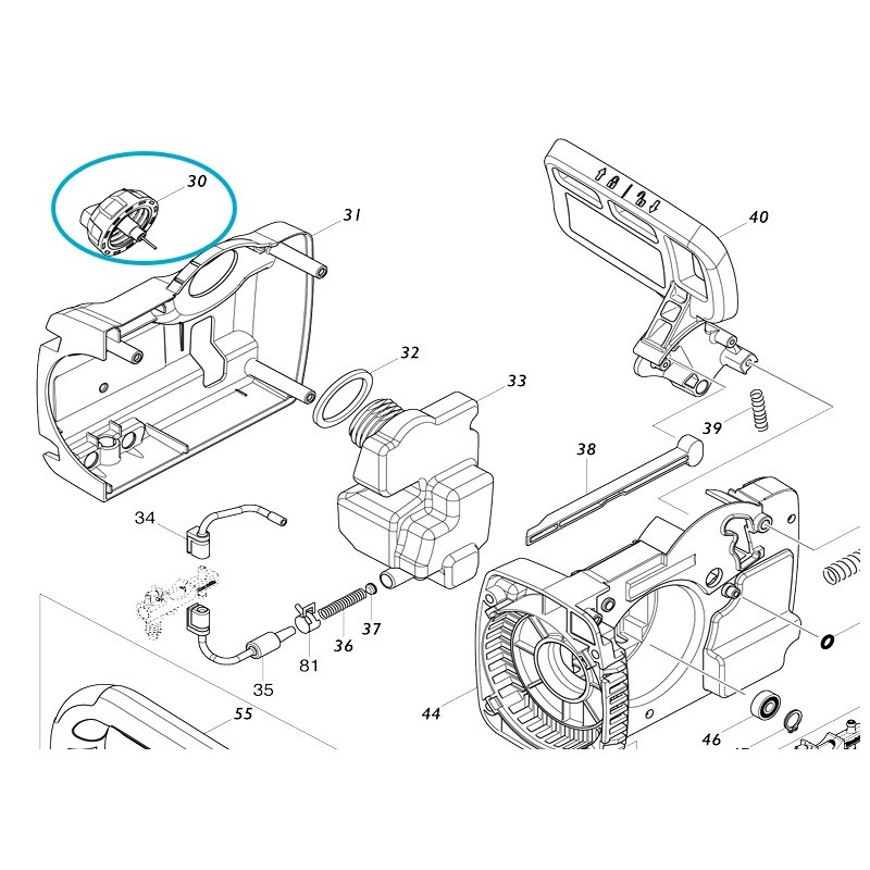Bouchon réservoir d'huile tronçonneuse MAKITA UC4051A Bouchon réservoir d'huile tronçonneuse MAKITA UC4051A