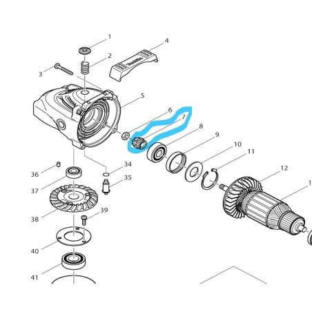 Pignon de sortie moteur meuleuses MAKITA GA9020 - MT903