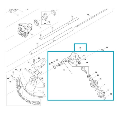 Renvoi d'angle pour débroussailleuse MAKITA / DOLMAR EBH341L  / MS4300.4U