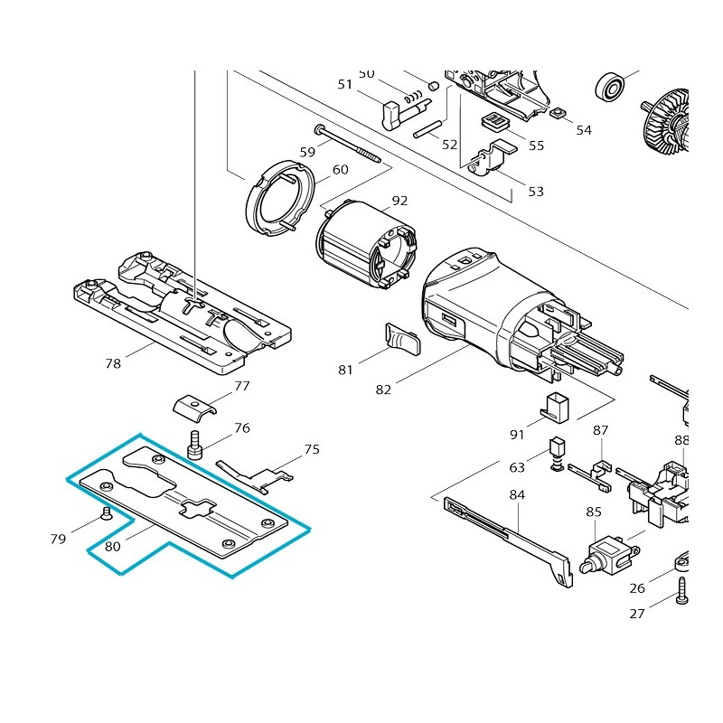 Plaque d'embase scie sauteuse MAKITA 4351CT