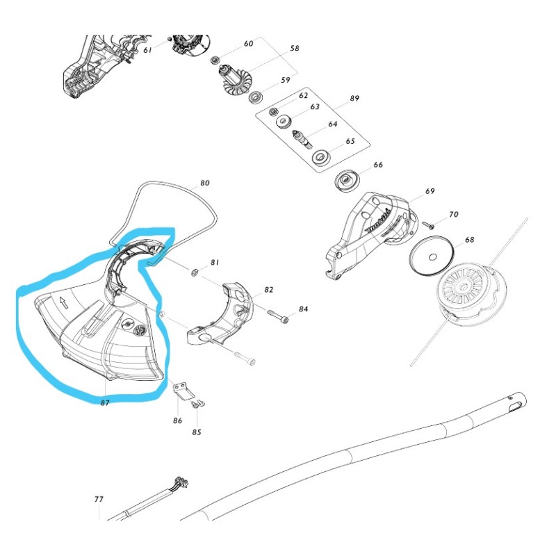 Carter de protection coupe-bordures MAKITA DUR189