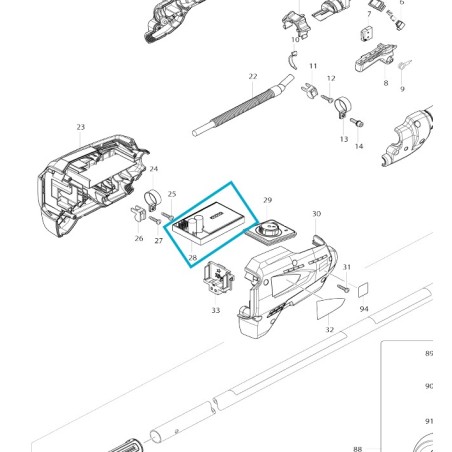 Platine de contrôle débroussailleuse MAKITA DUR182L - DUR182U