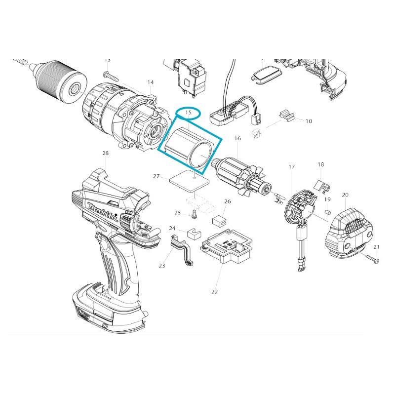 Inducteur pour perceuses / visseuses MAKITA BDF458 - DHP458 Inducteur pour perceuses / visseuses MAKITA BDF458 - DHP458
