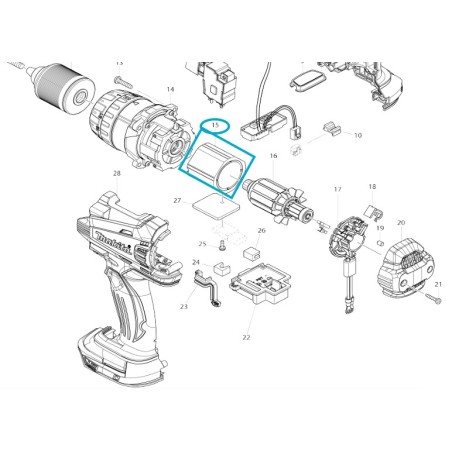 Inducteur pour perceuses / visseuses MAKITA BDF458 - DHP458