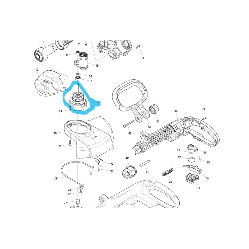 Support de bobine coupe-bordures MAKITA UR180D
