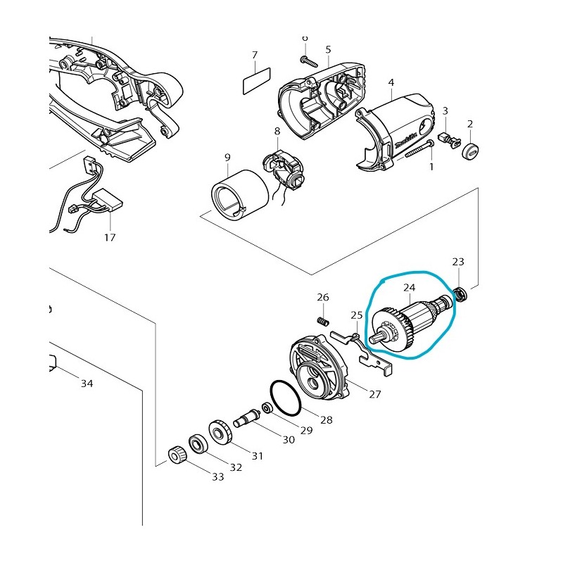 Induit pour scie circulaire MAKITA DSS501 Induit pour scie circulaire MAKITA DSS501